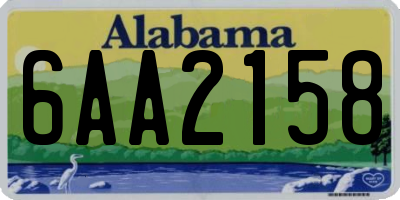 AL license plate 6AA2158