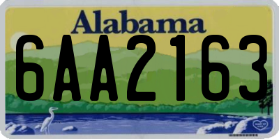 AL license plate 6AA2163