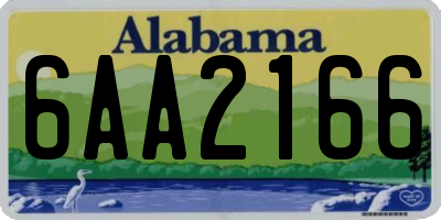 AL license plate 6AA2166
