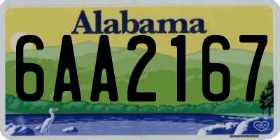AL license plate 6AA2167