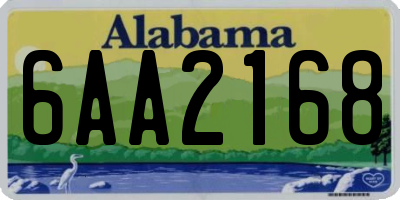 AL license plate 6AA2168
