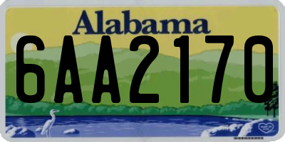 AL license plate 6AA2170