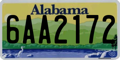 AL license plate 6AA2172
