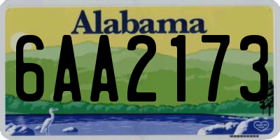 AL license plate 6AA2173