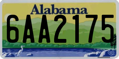 AL license plate 6AA2175