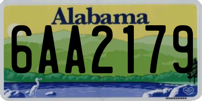 AL license plate 6AA2179