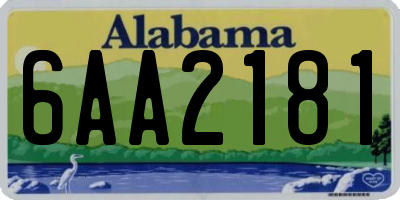 AL license plate 6AA2181