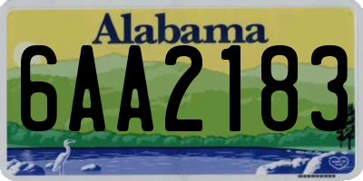 AL license plate 6AA2183