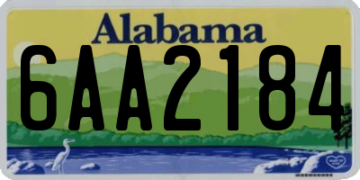 AL license plate 6AA2184