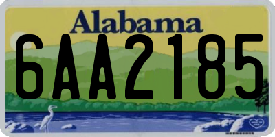 AL license plate 6AA2185