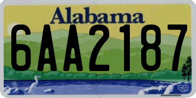AL license plate 6AA2187