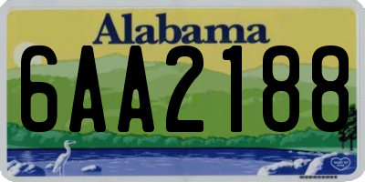 AL license plate 6AA2188