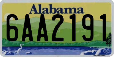 AL license plate 6AA2191