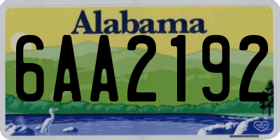 AL license plate 6AA2192