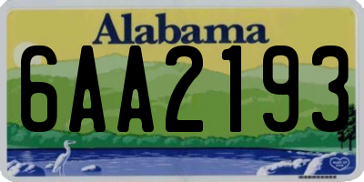 AL license plate 6AA2193