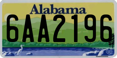 AL license plate 6AA2196