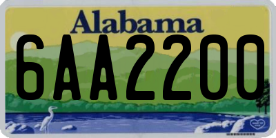 AL license plate 6AA2200