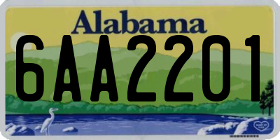 AL license plate 6AA2201