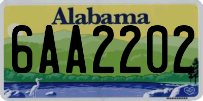 AL license plate 6AA2202