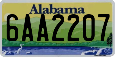 AL license plate 6AA2207