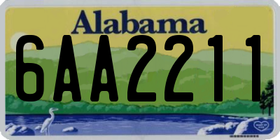 AL license plate 6AA2211