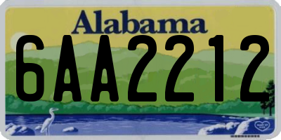 AL license plate 6AA2212