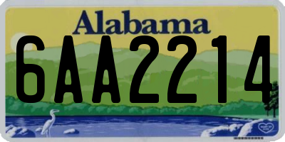 AL license plate 6AA2214