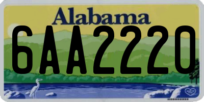 AL license plate 6AA2220