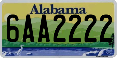 AL license plate 6AA2222