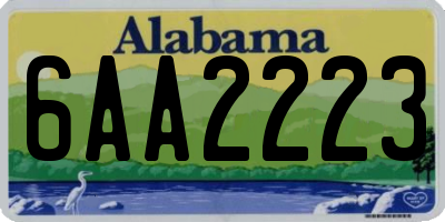 AL license plate 6AA2223