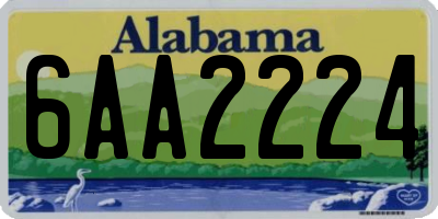 AL license plate 6AA2224