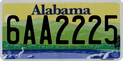 AL license plate 6AA2225