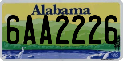 AL license plate 6AA2226