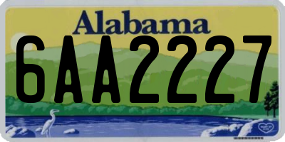 AL license plate 6AA2227