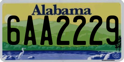 AL license plate 6AA2229