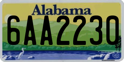 AL license plate 6AA2230