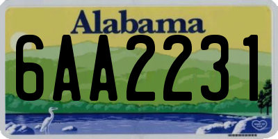 AL license plate 6AA2231