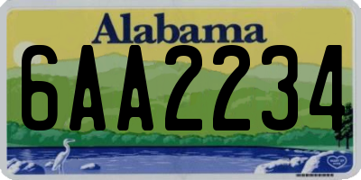 AL license plate 6AA2234