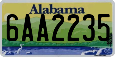 AL license plate 6AA2235