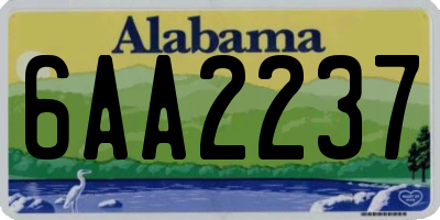 AL license plate 6AA2237