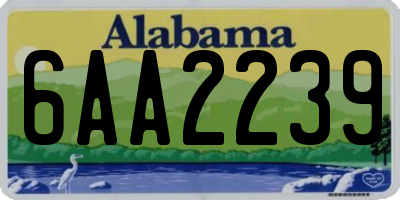 AL license plate 6AA2239