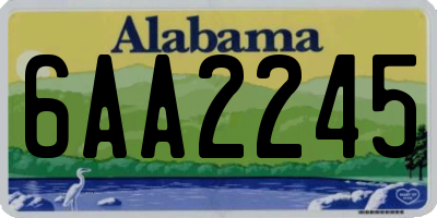AL license plate 6AA2245