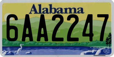 AL license plate 6AA2247