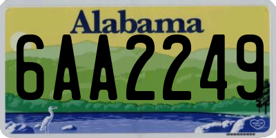 AL license plate 6AA2249