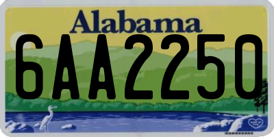 AL license plate 6AA2250
