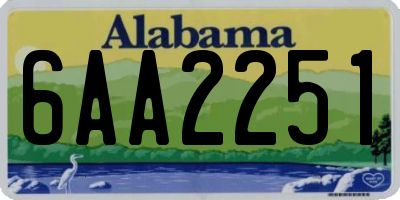 AL license plate 6AA2251