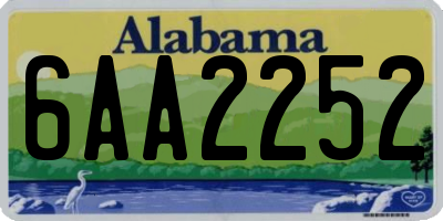 AL license plate 6AA2252