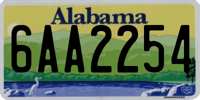 AL license plate 6AA2254
