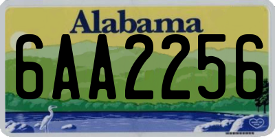 AL license plate 6AA2256