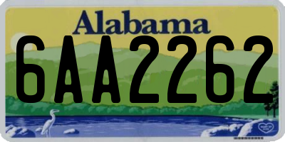 AL license plate 6AA2262
